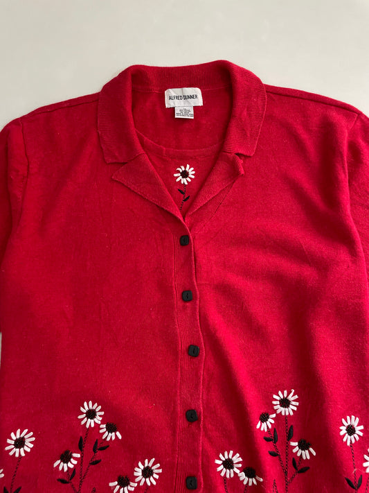 Alfred Dunner Vintage Embroidered Sweater Vest-Bust 46