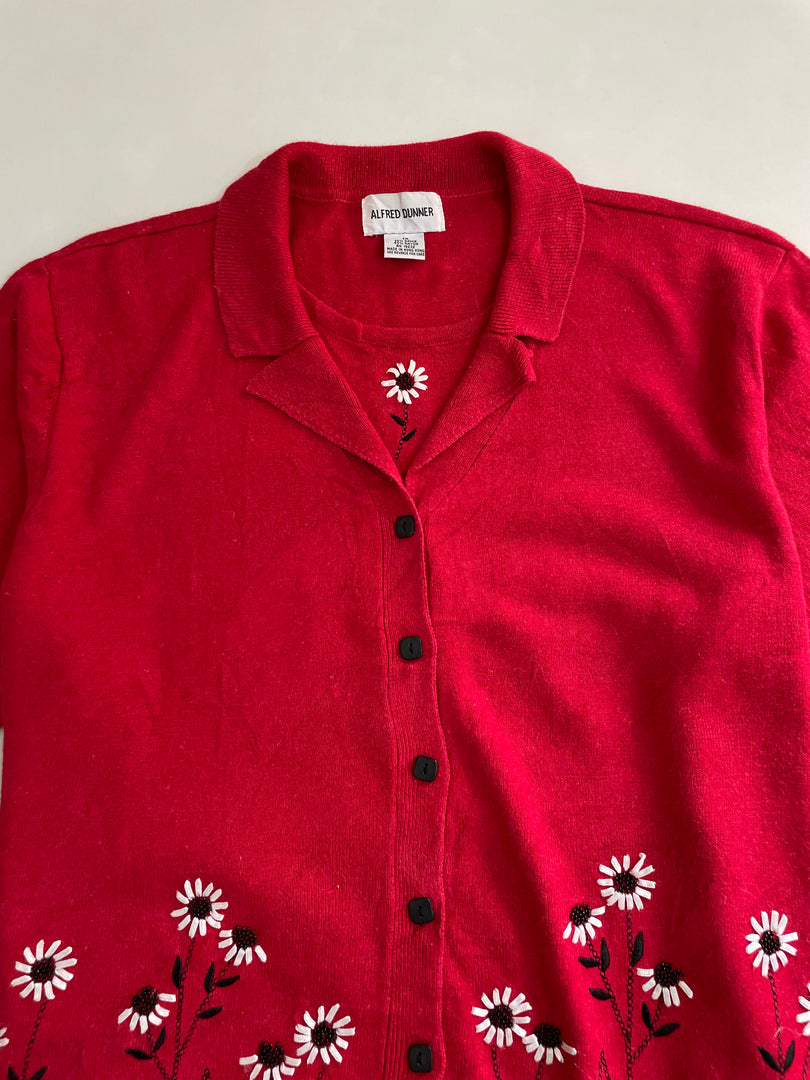 Alfred Dunner Vintage Embroidered Sweater Vest-Bust 46