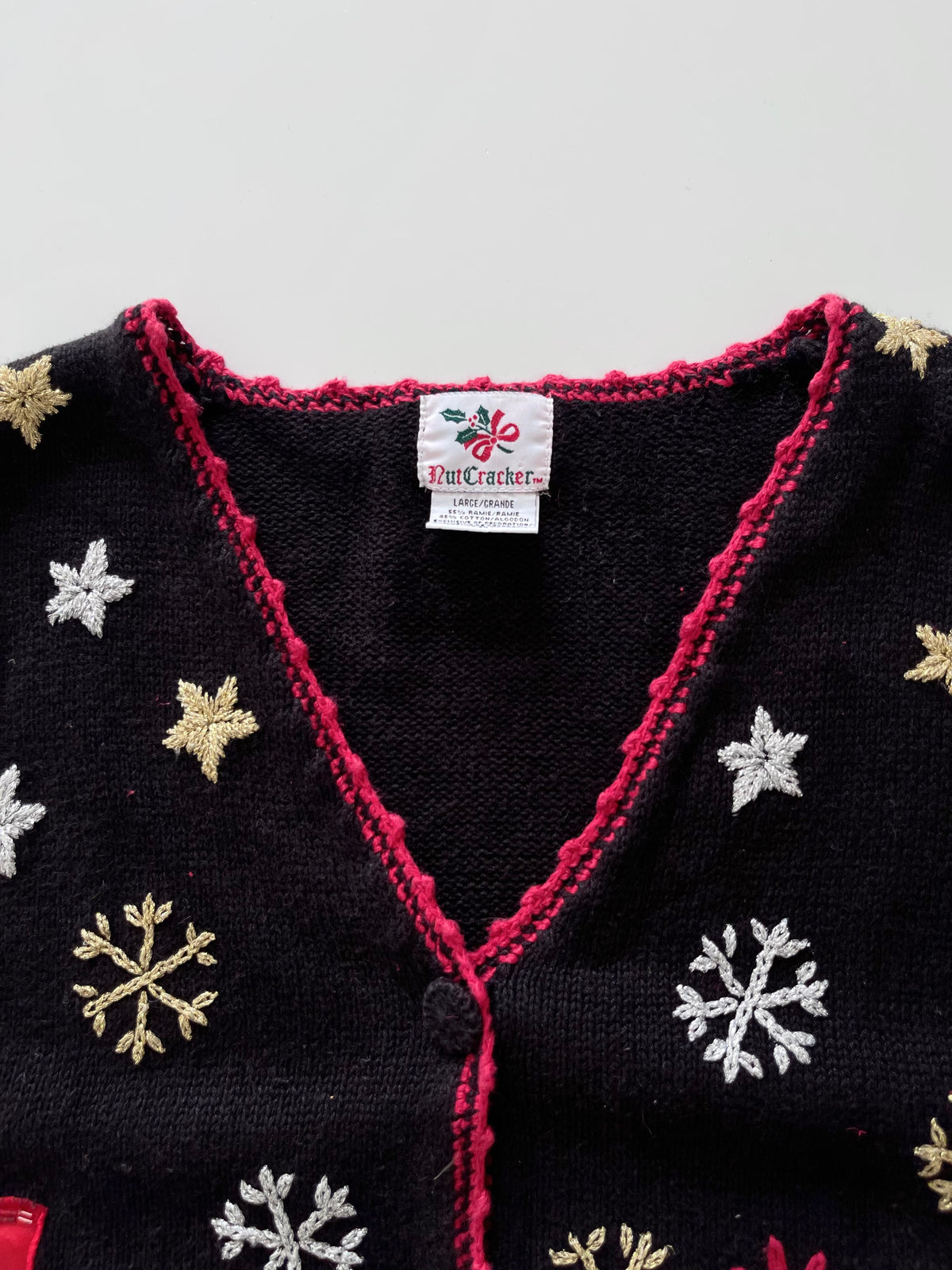 Nutcracker Embroidered Christmas Vest Sweater-Bust 46