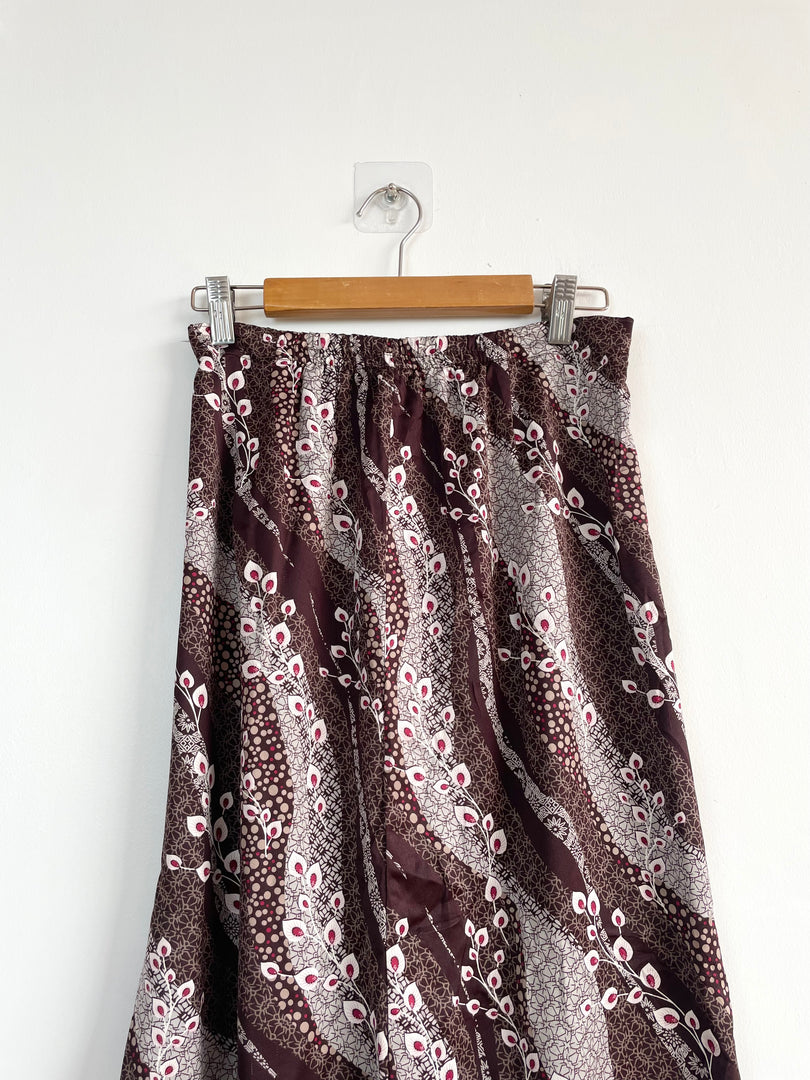 Grey&Brown Satin Skirt-Waist 24 to 26