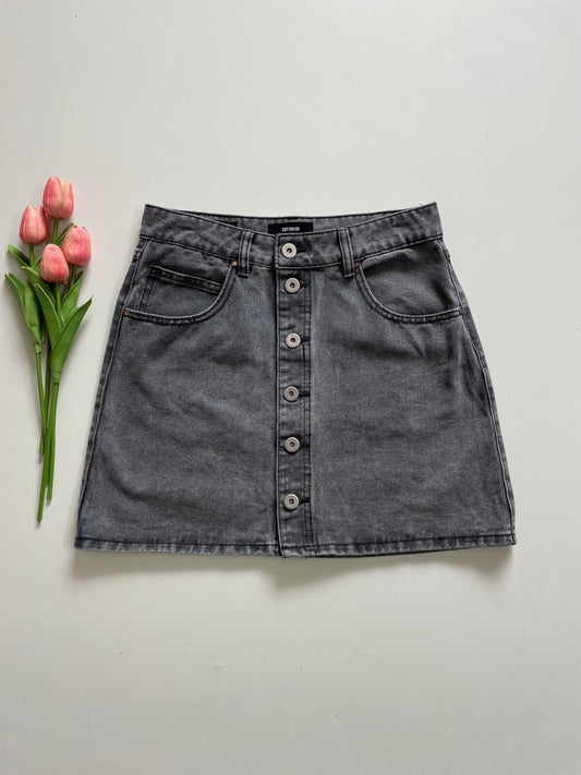 COTTON ON GREY DENIM SKIRT - WAIST 28