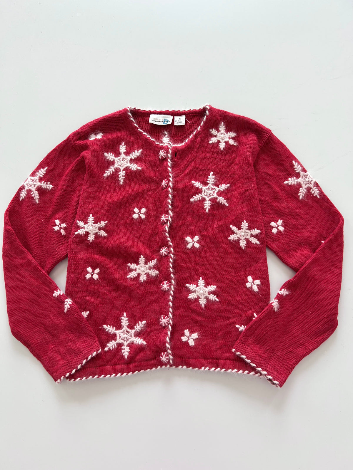 Paul Harris Design Embroidered Christmas Cardigan Sweater-Bust 46