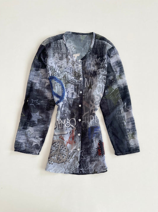 Vintage Sheer Shirt -Bust 44