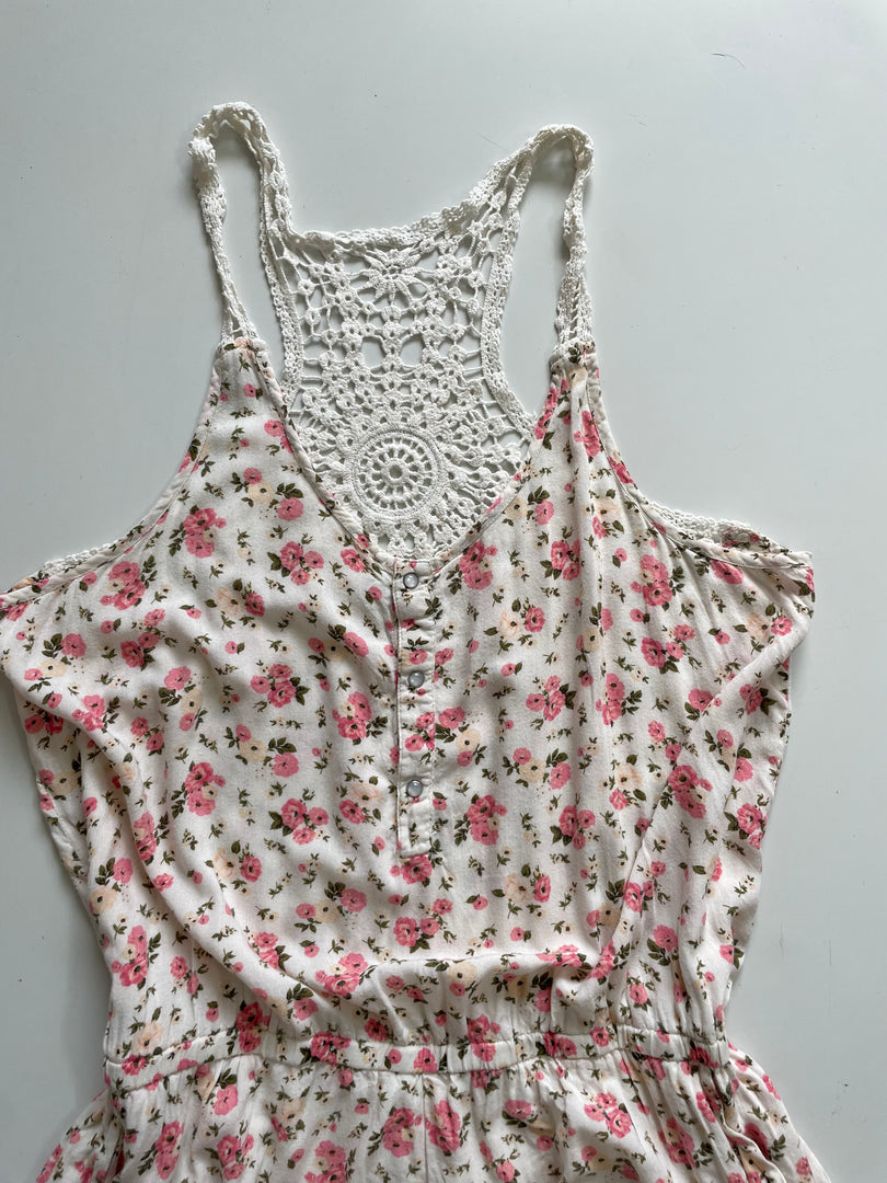 CLOCKHOUSE FLORAL CROCHET ROMPER - BUST 38 TO 40