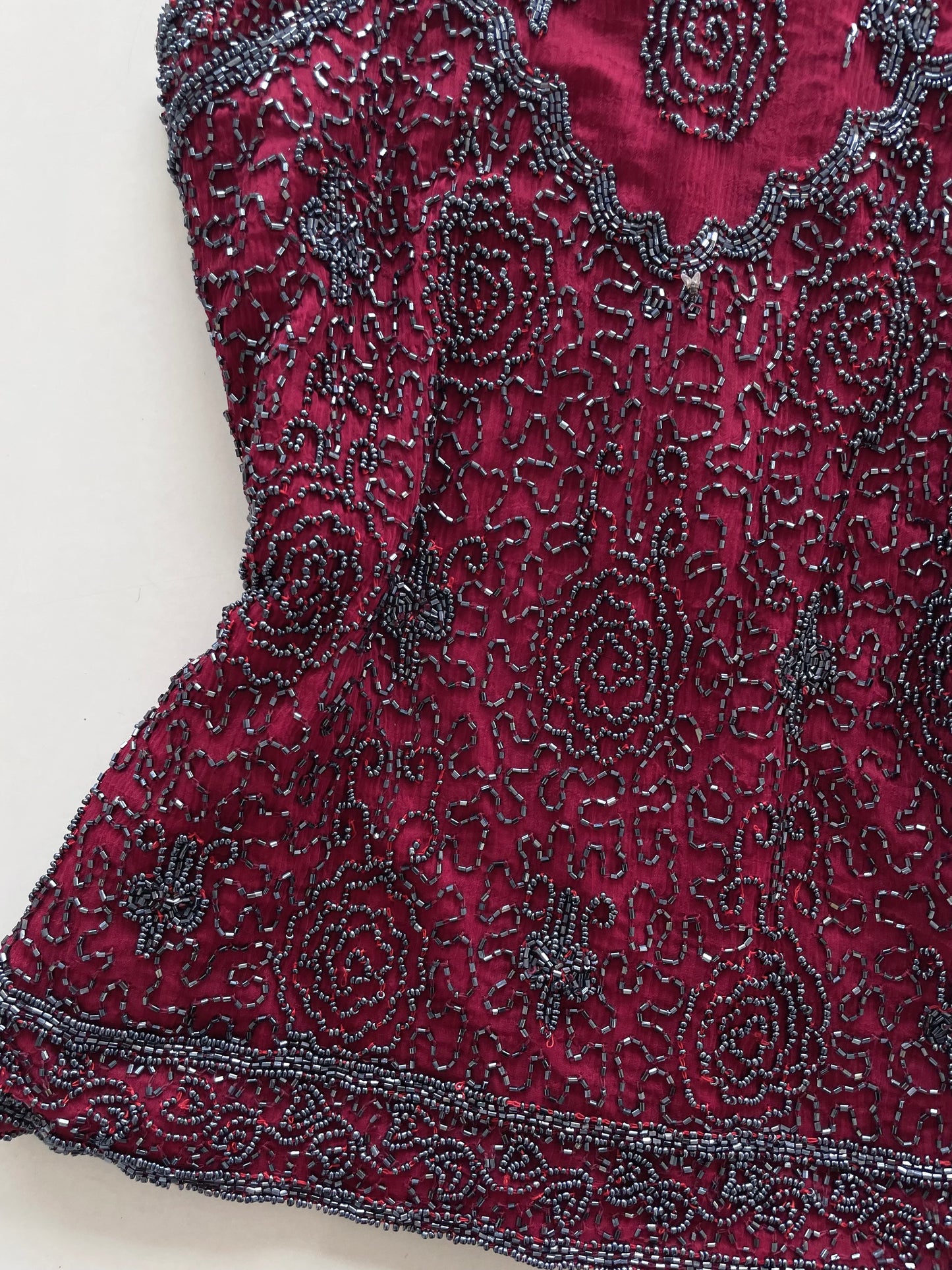 Vintage Embroidered Silk Top-Bust 36 to 38