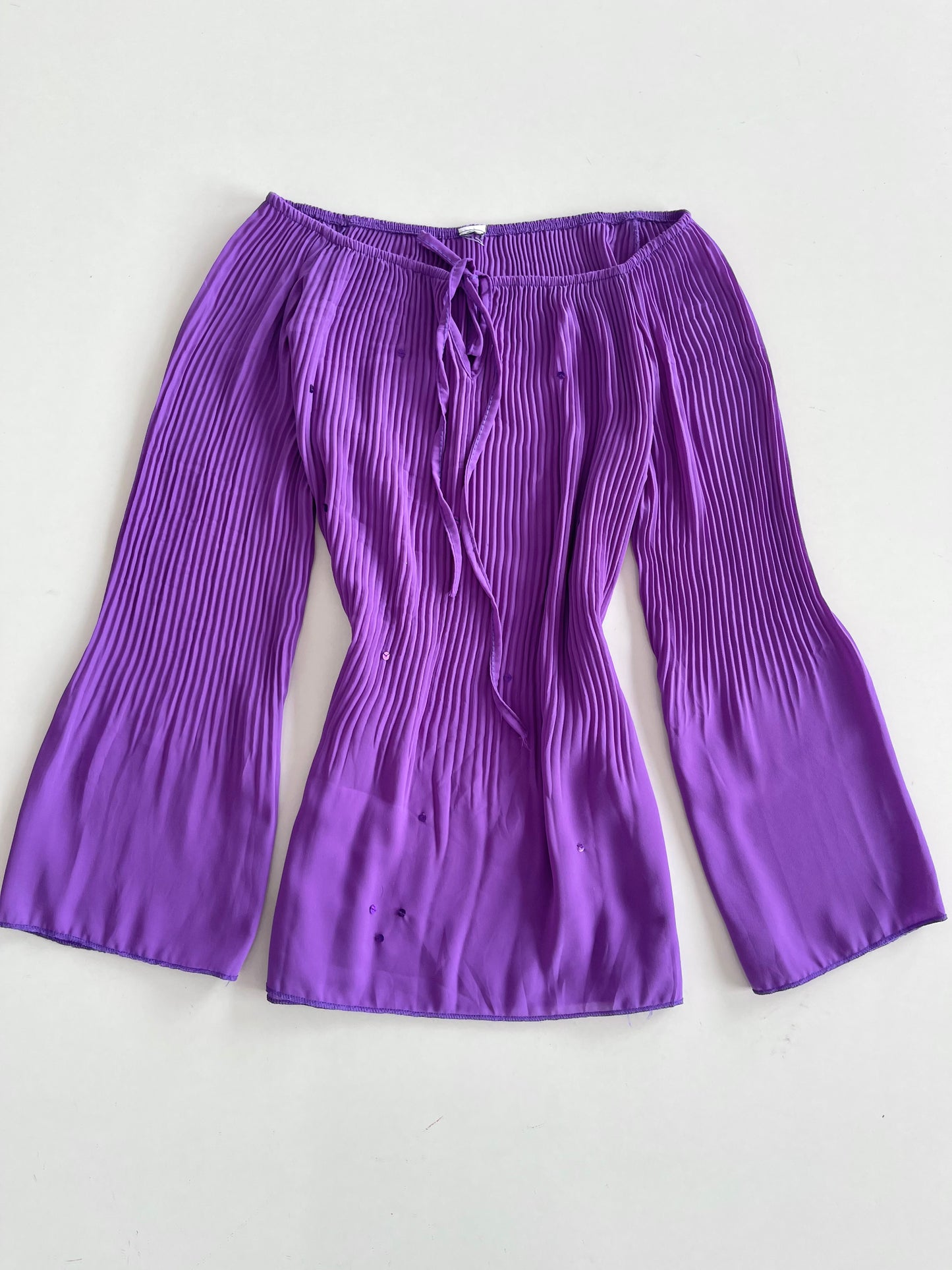 Purple Vintage Pleated Top-Bust 40