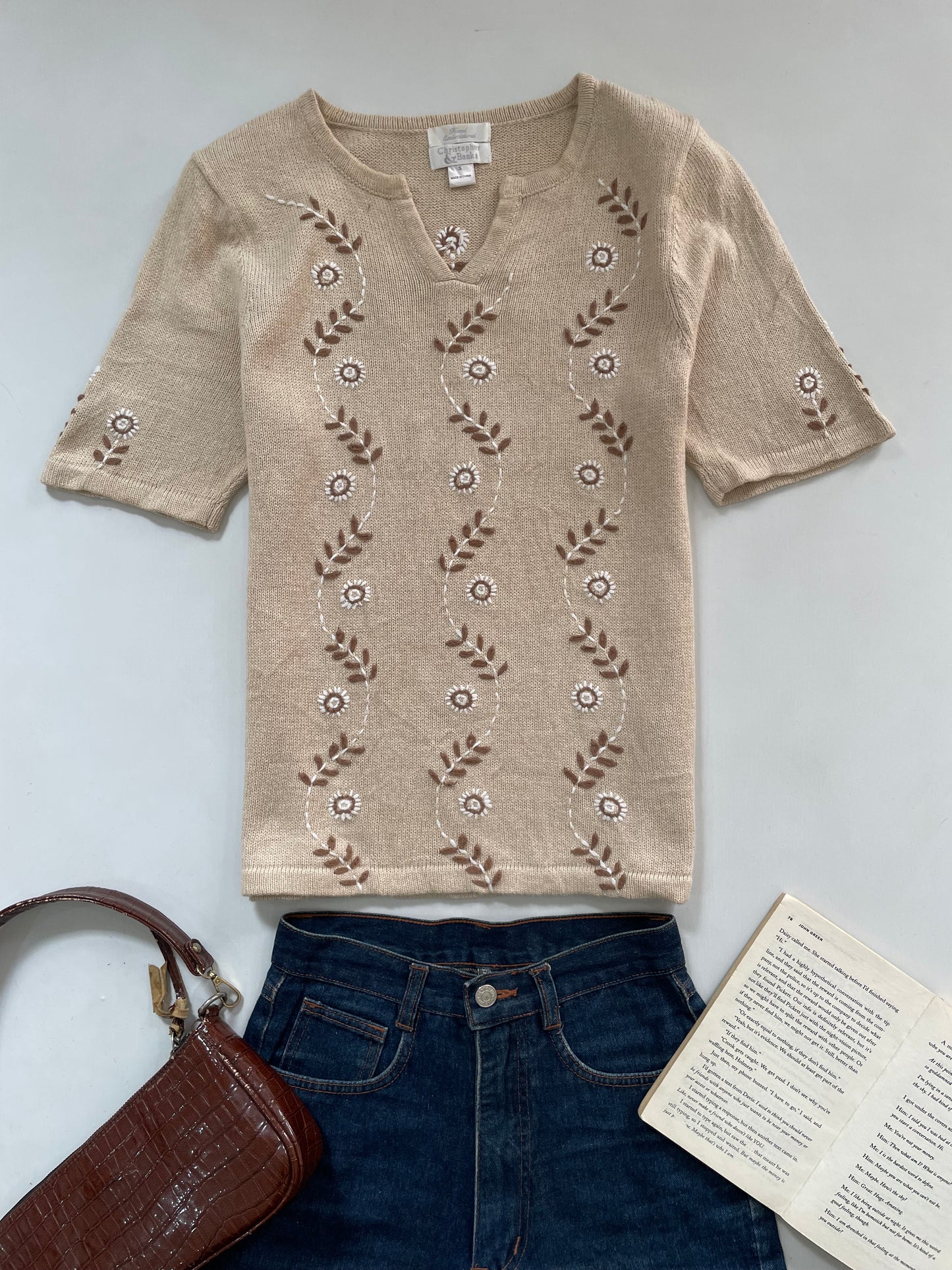 Christopher & Banks Embroidered Sweater Vest-Bust 34