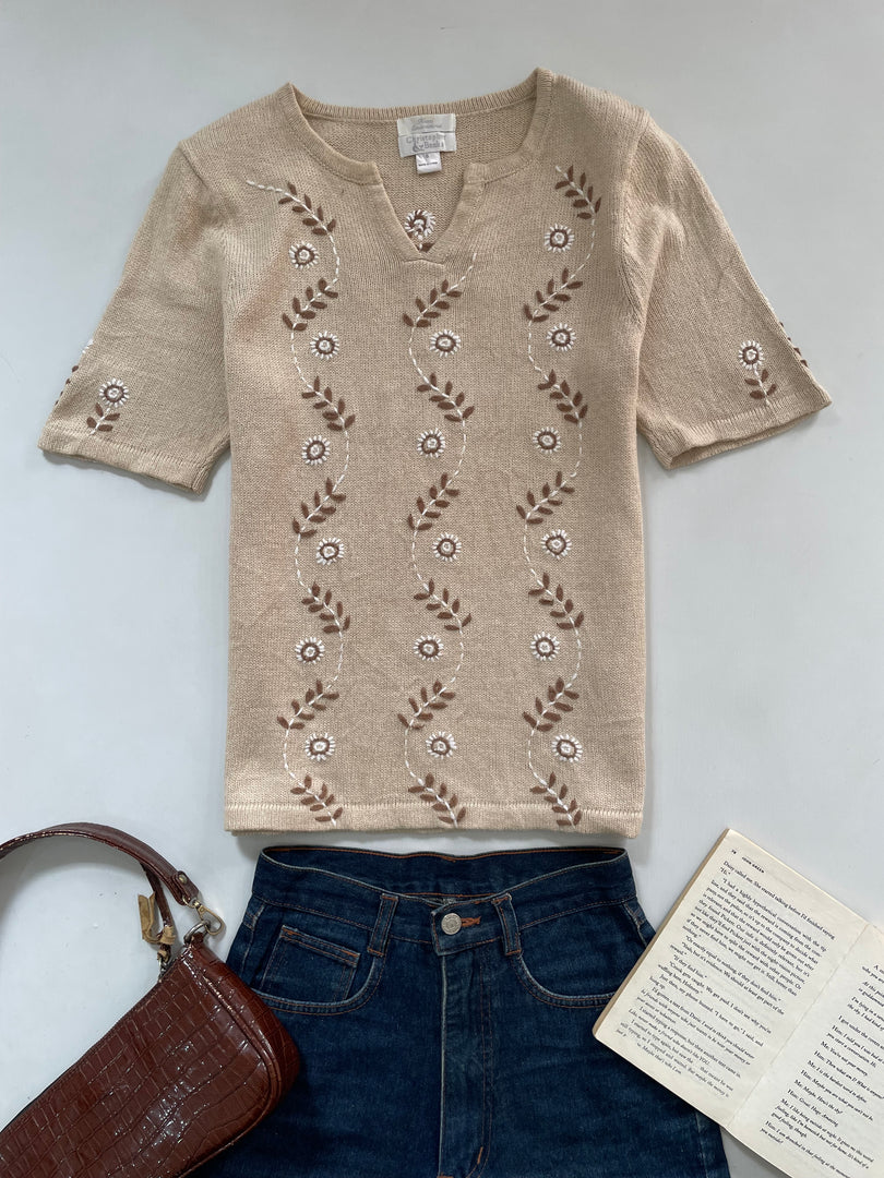 Christopher & Banks Embroidered Sweater Vest-Bust 34