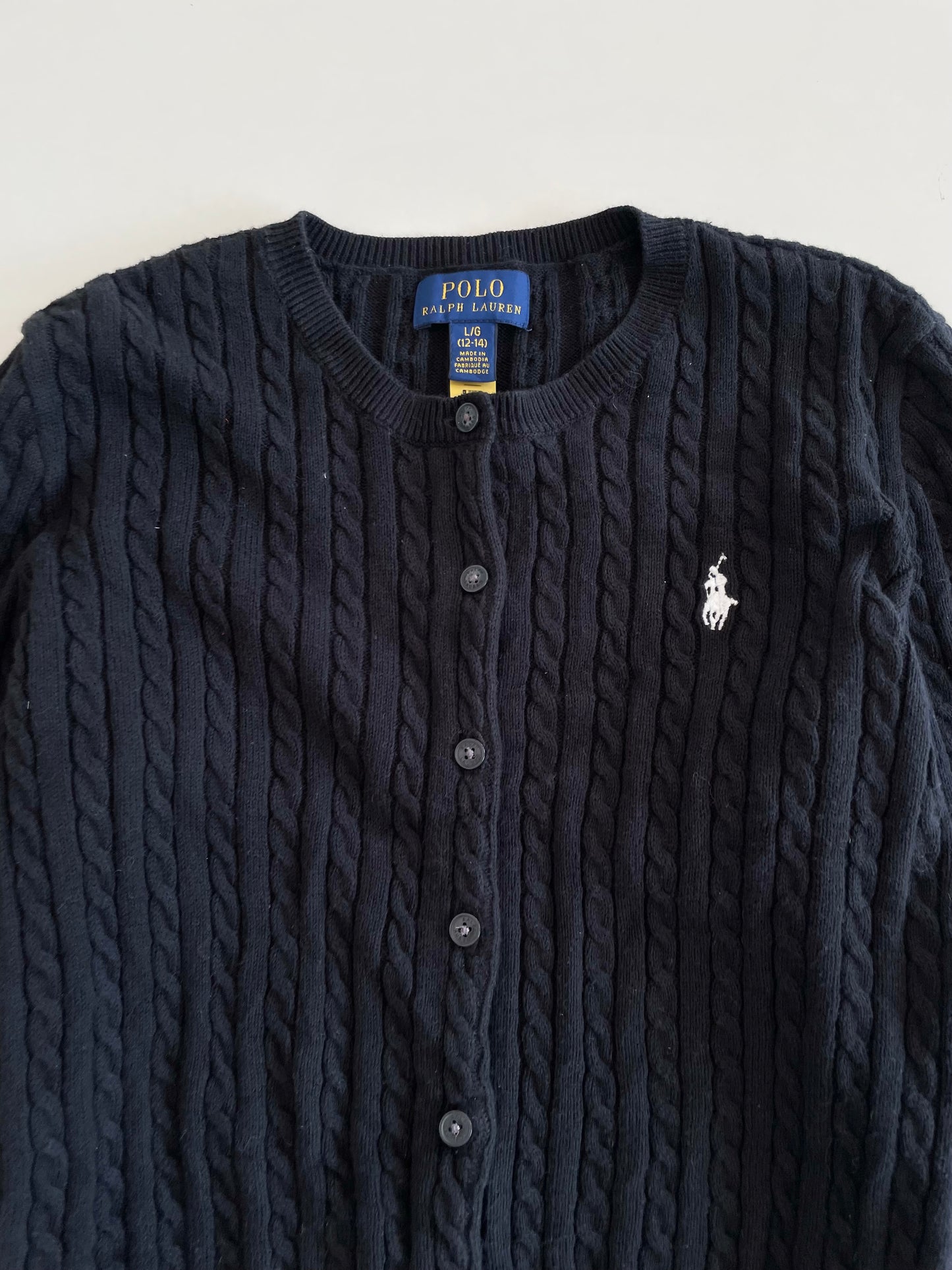 Ralph Lauren 100% Cotton Vintage Cardigan-Bust 32 to 34