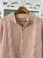 Load image into Gallery viewer, Blush Pink Cable Knit Zipper-Bust 42
