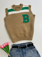 B Initial Sweater Vest-Bust 36 to 40