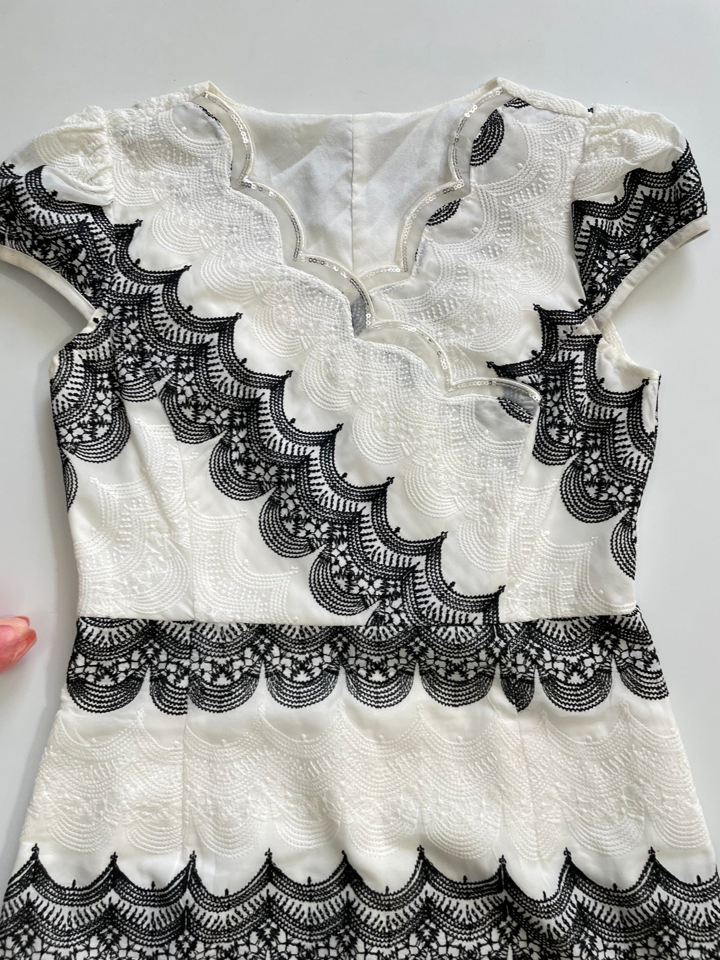 Embroidered Sequin Dress-Bust 32