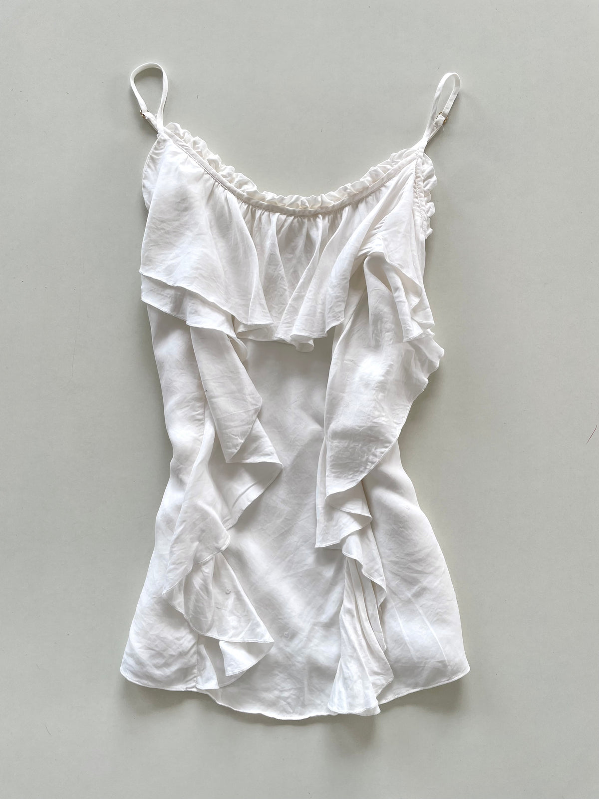 Gustav White Ruffle Top-Bust 38