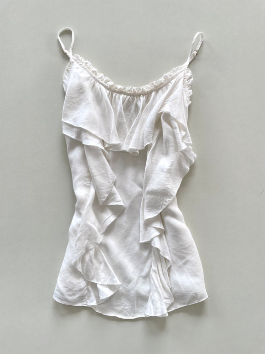 Gustav White Ruffle Top-Bust 38