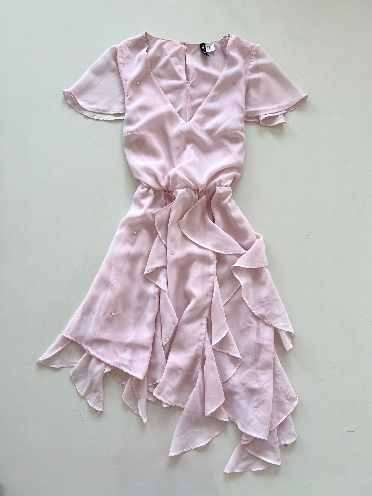 H&M Ruffle Asymmetric Dress-Bust 36