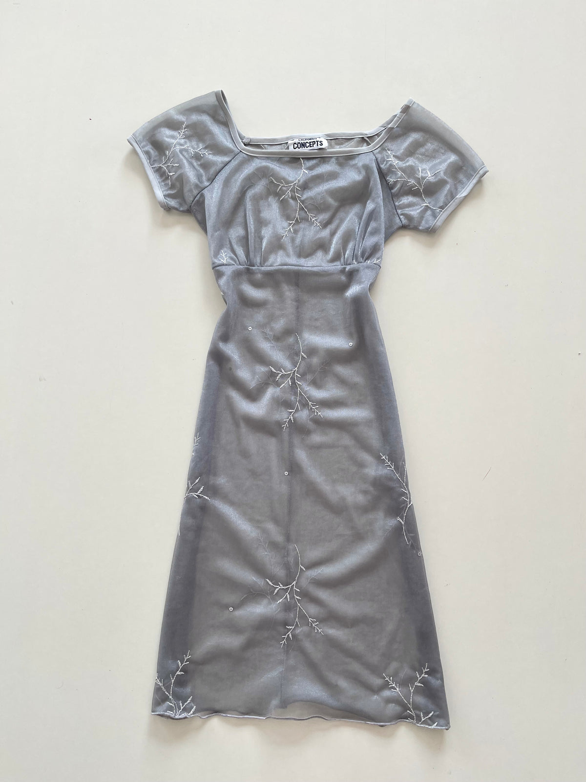 California Concepts Embroidered Sheer Dress-Bust 32 to 34