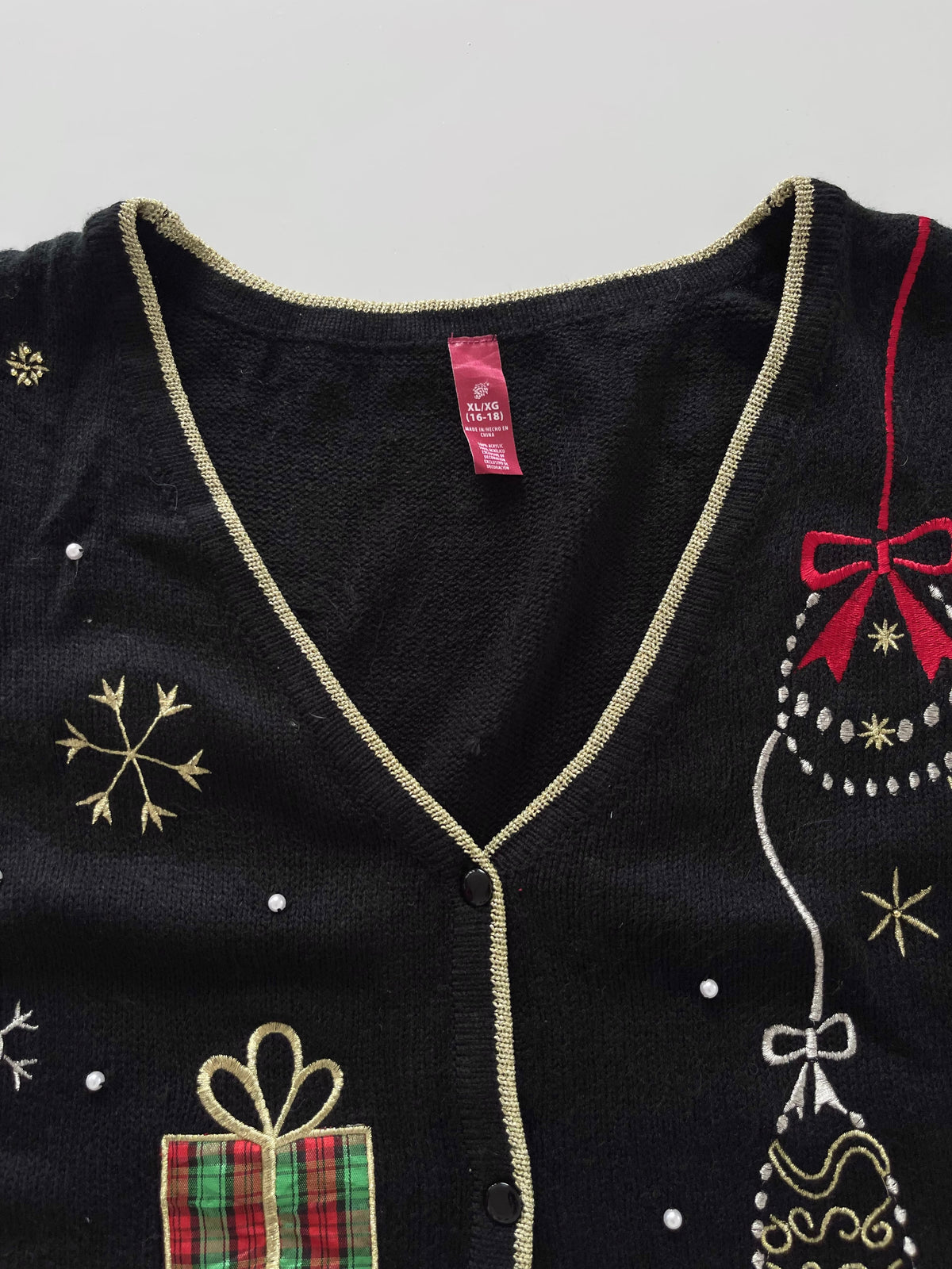 Embroidered Christmas Vest Sweater-Bust 46