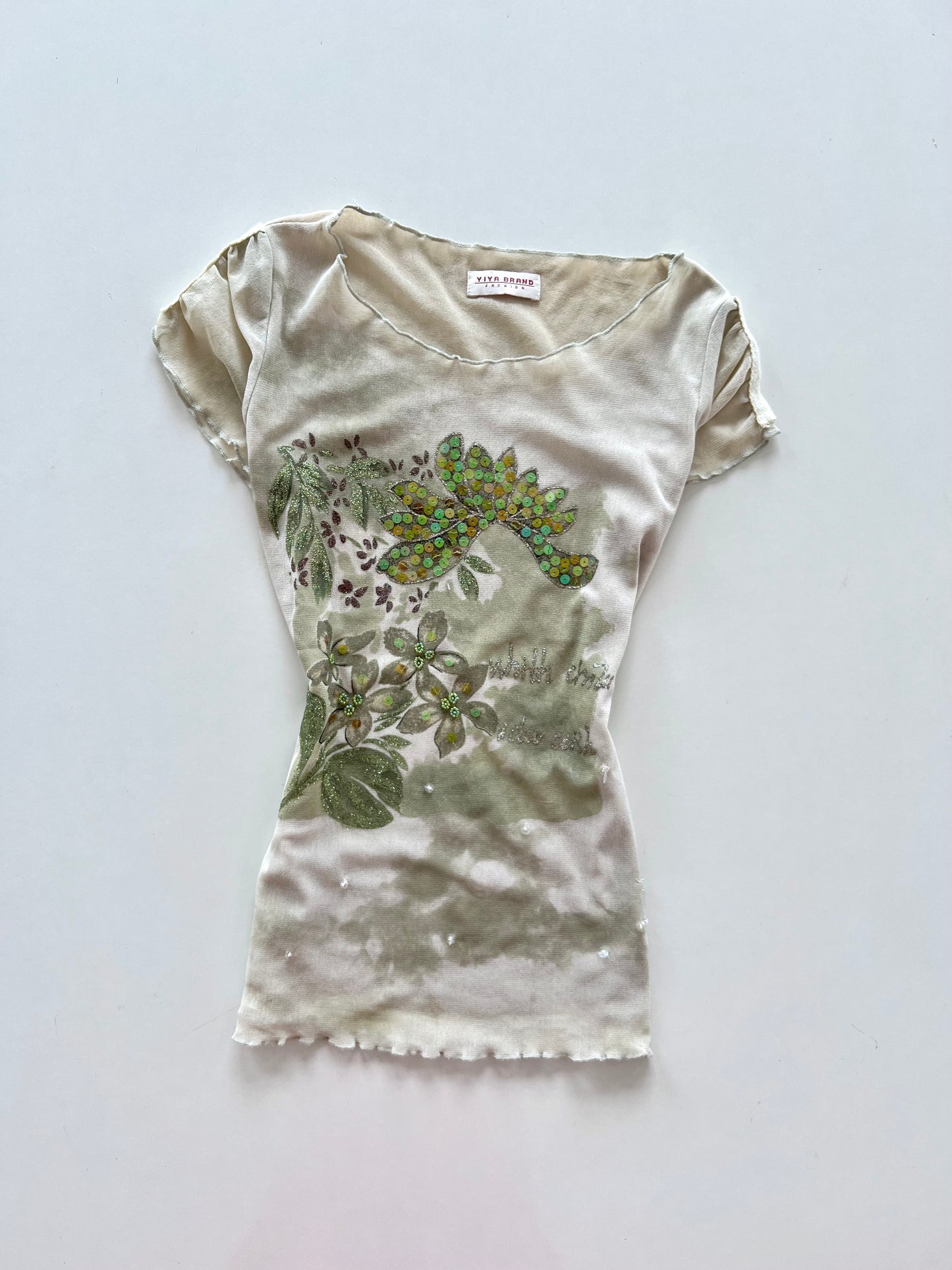 Yiya Brand Embroidered Y2k Top-Bust 32 to 34