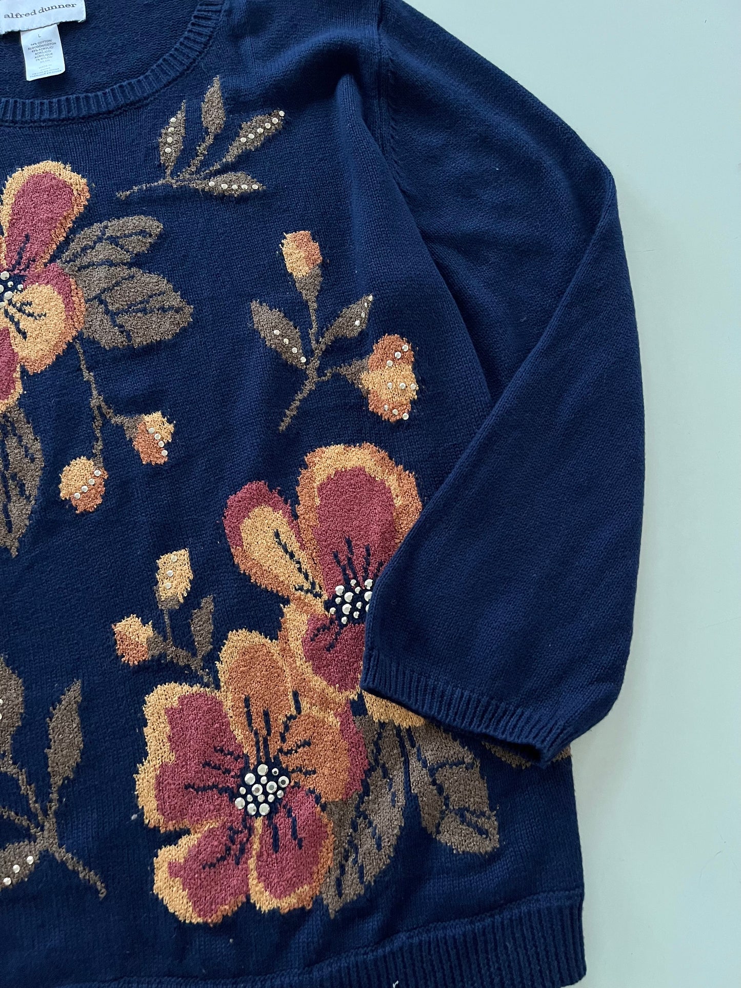 Afred Dunner Embroidered Sweater-Bust 46