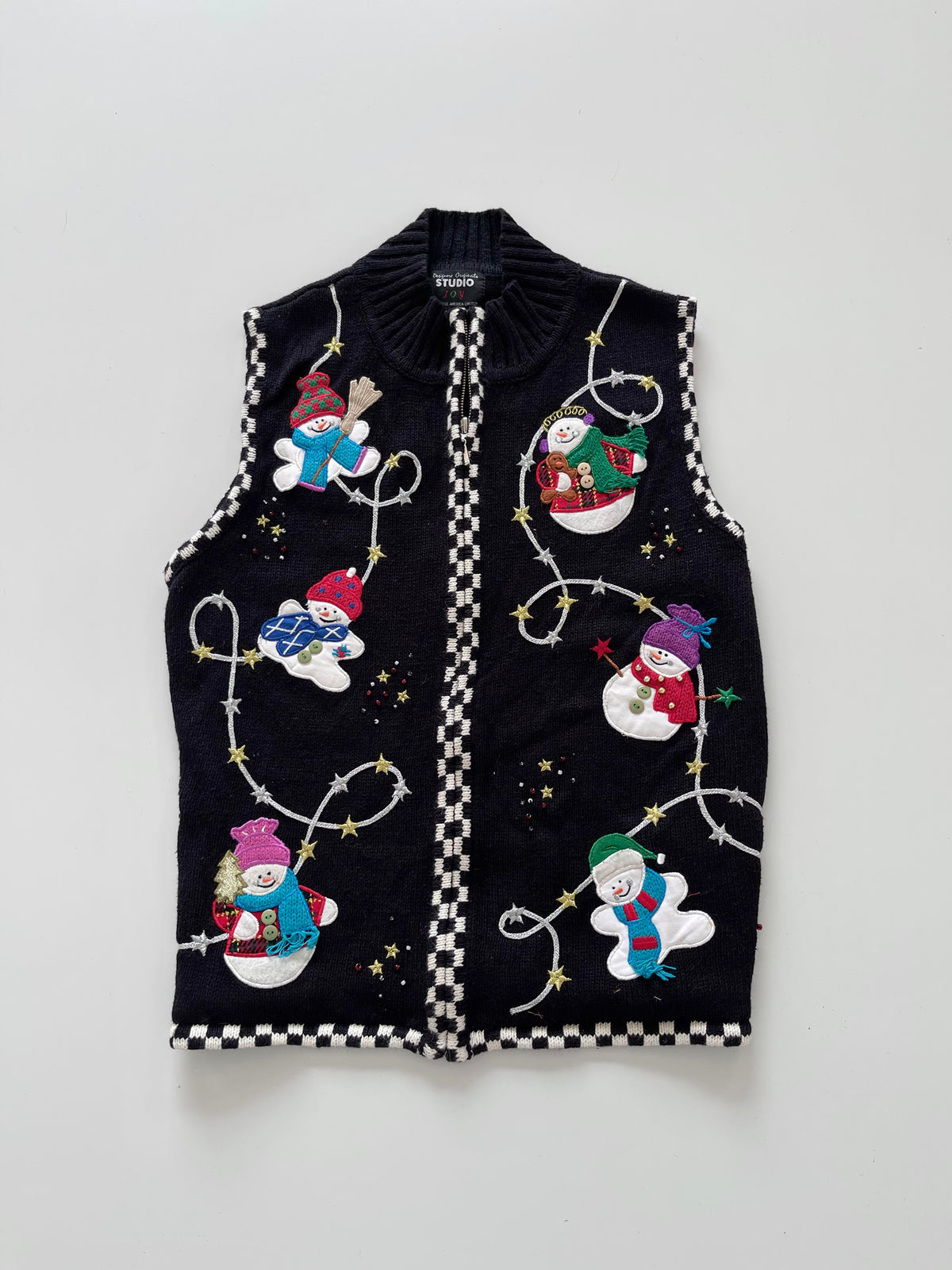 Studio Joy Embroidered Christmas Vest Sweater-Bust 40