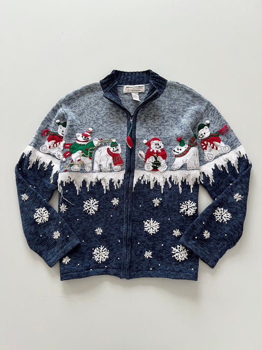 Heirloom Collectibles Christmas Zip Up Sweater-Bust 42