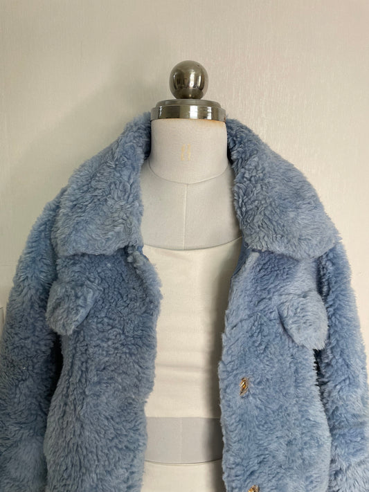 YIGUE BLUE FUR COAT - BUST 36