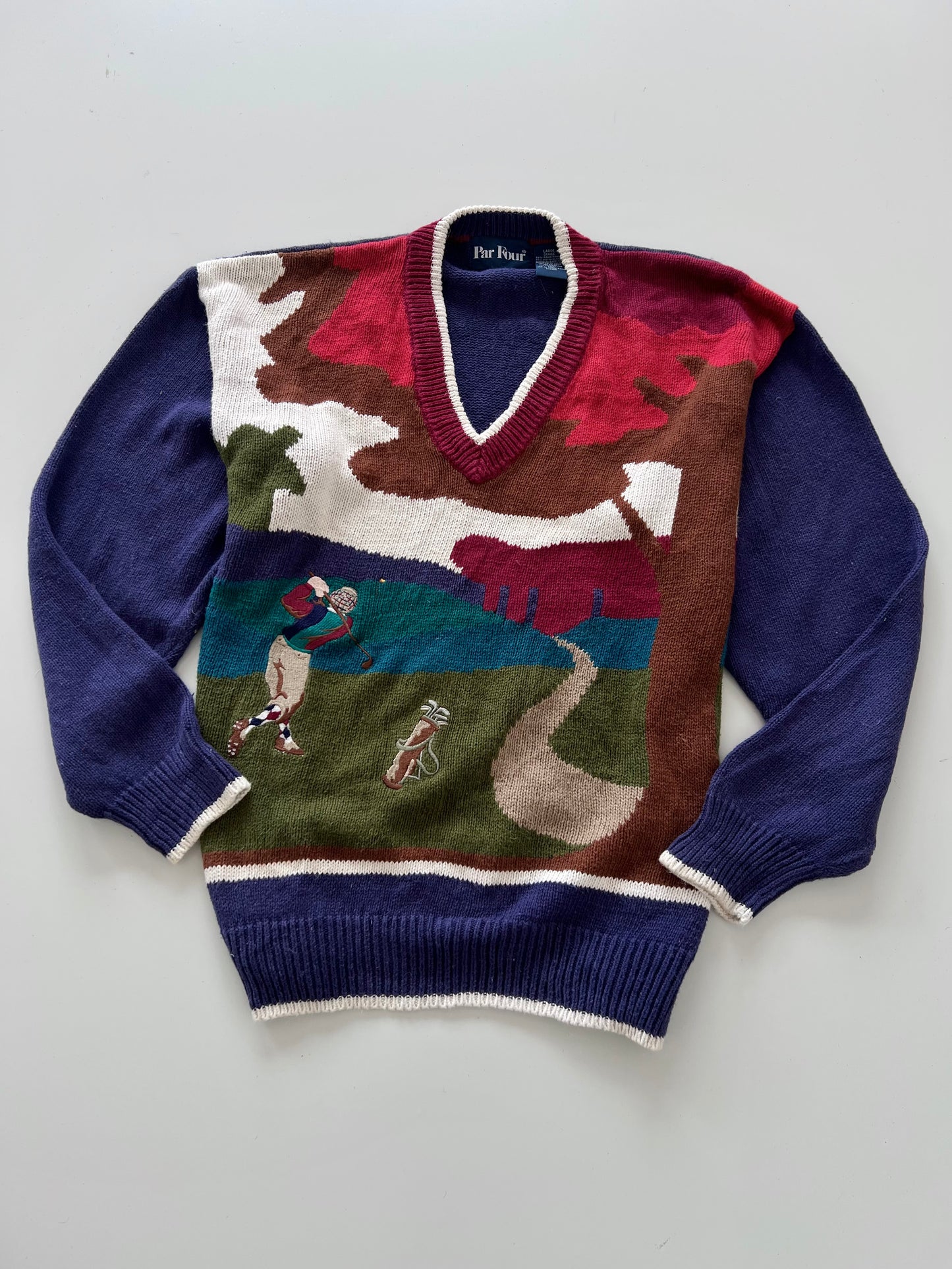 Par Four Embroidered Sweater-Bust 50