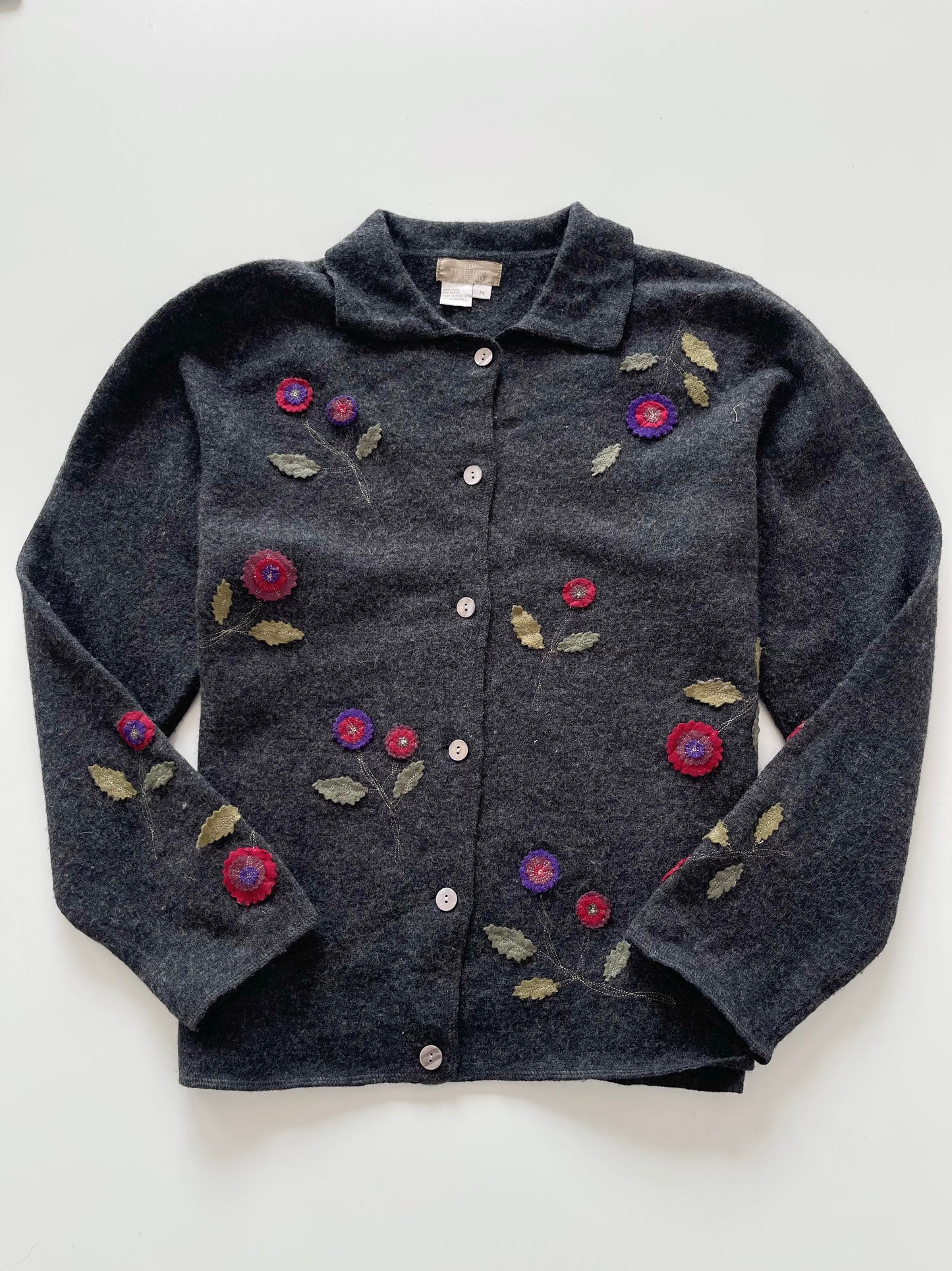 The Territory Ahead 100% Wool Embroidered Cardigan-Bust 42