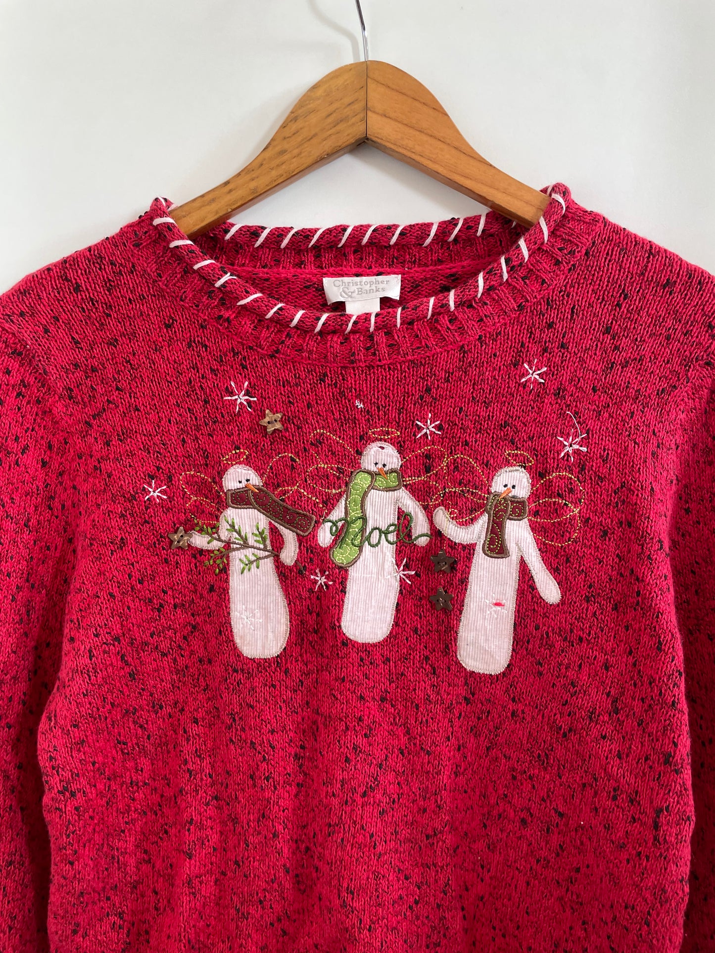 Christopher & Banks Embroidered Christmas Sweater-Bust 38