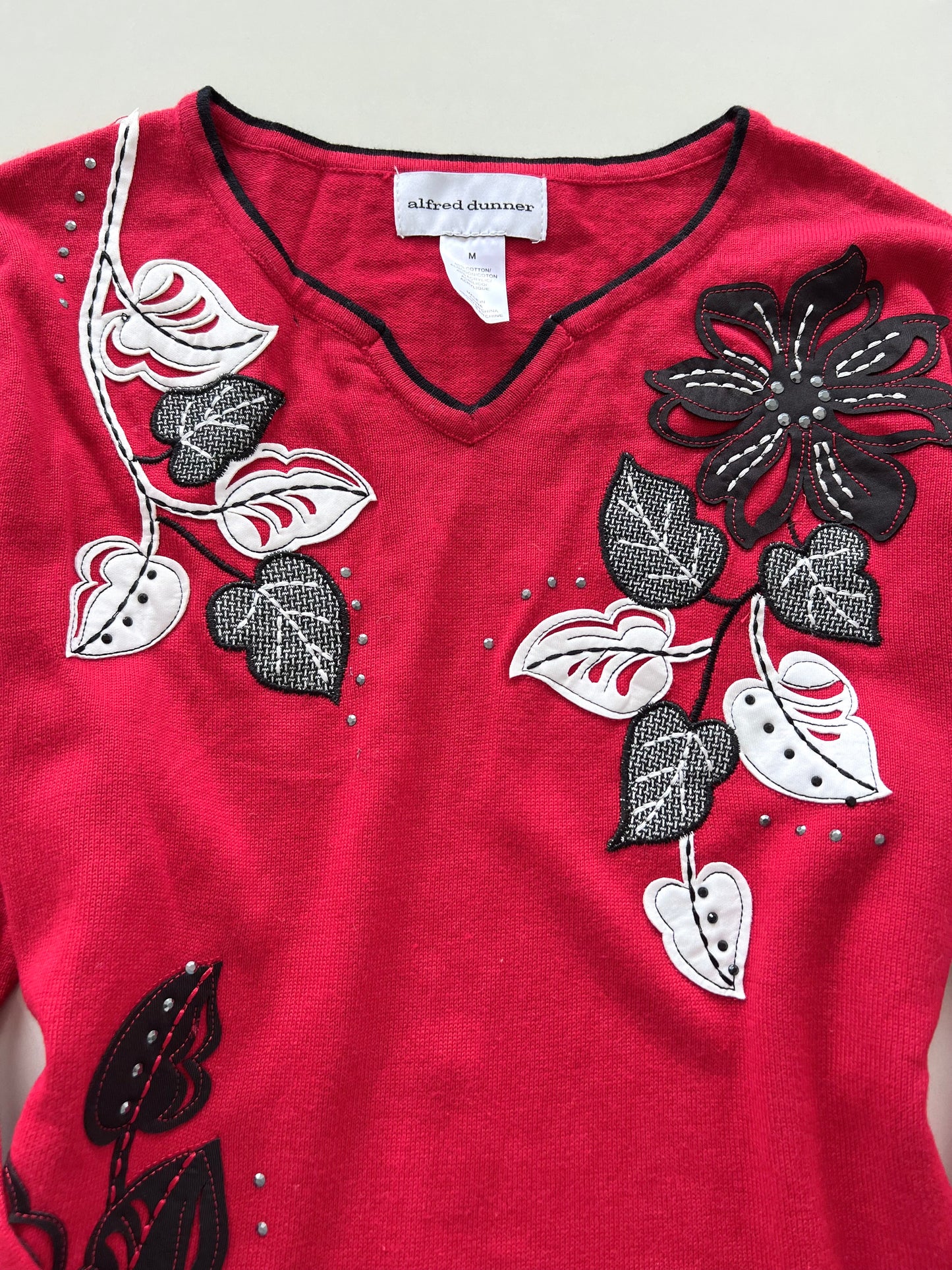 Alfred Dunner Embroidered Sweater-Bust 42
