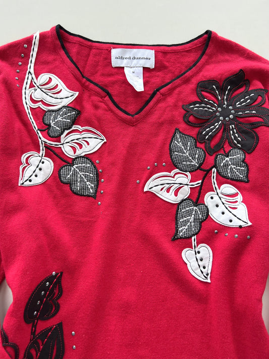 Alfred Dunner Embroidered Sweater-Bust 42