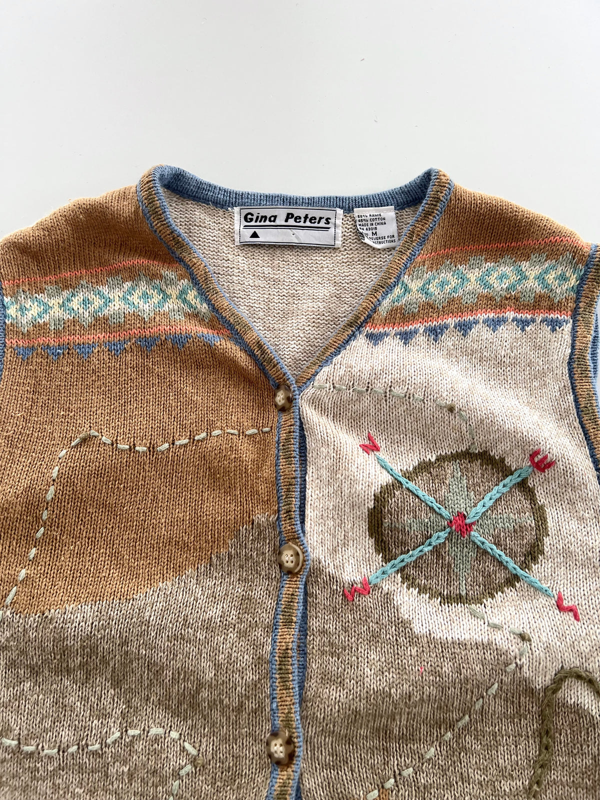 Gina Peters Embroidered Vest Sweater-Bust 42