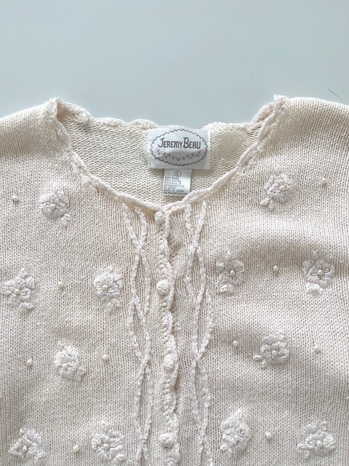 Jeremy Beau Hand Embroidered Cardigan Sweater-Bust 48