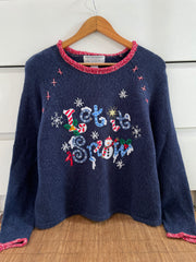 Tiara Embroidered Christmas Sweater-Bust 42