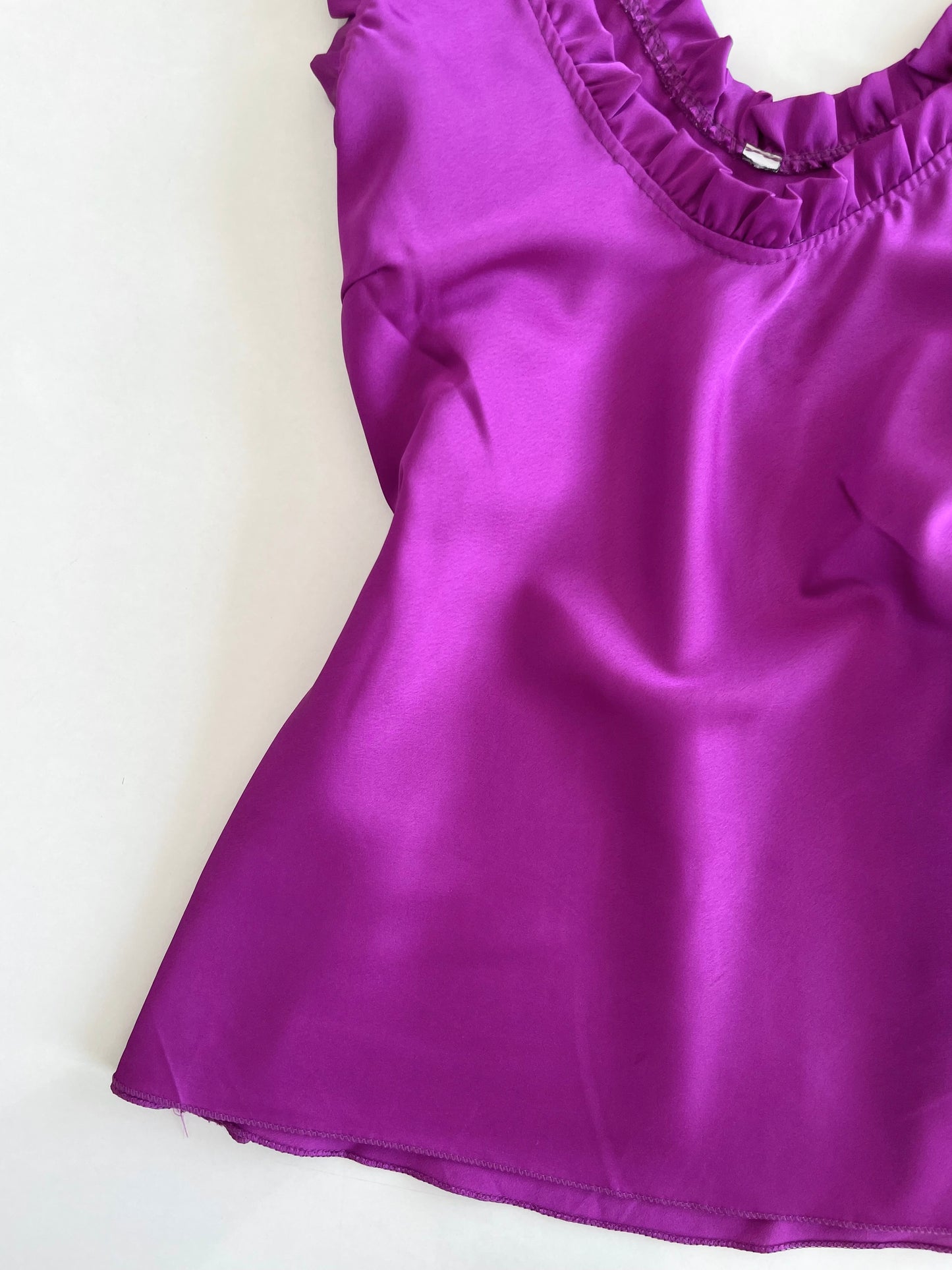 Satin Ruffle Top-Bust 36