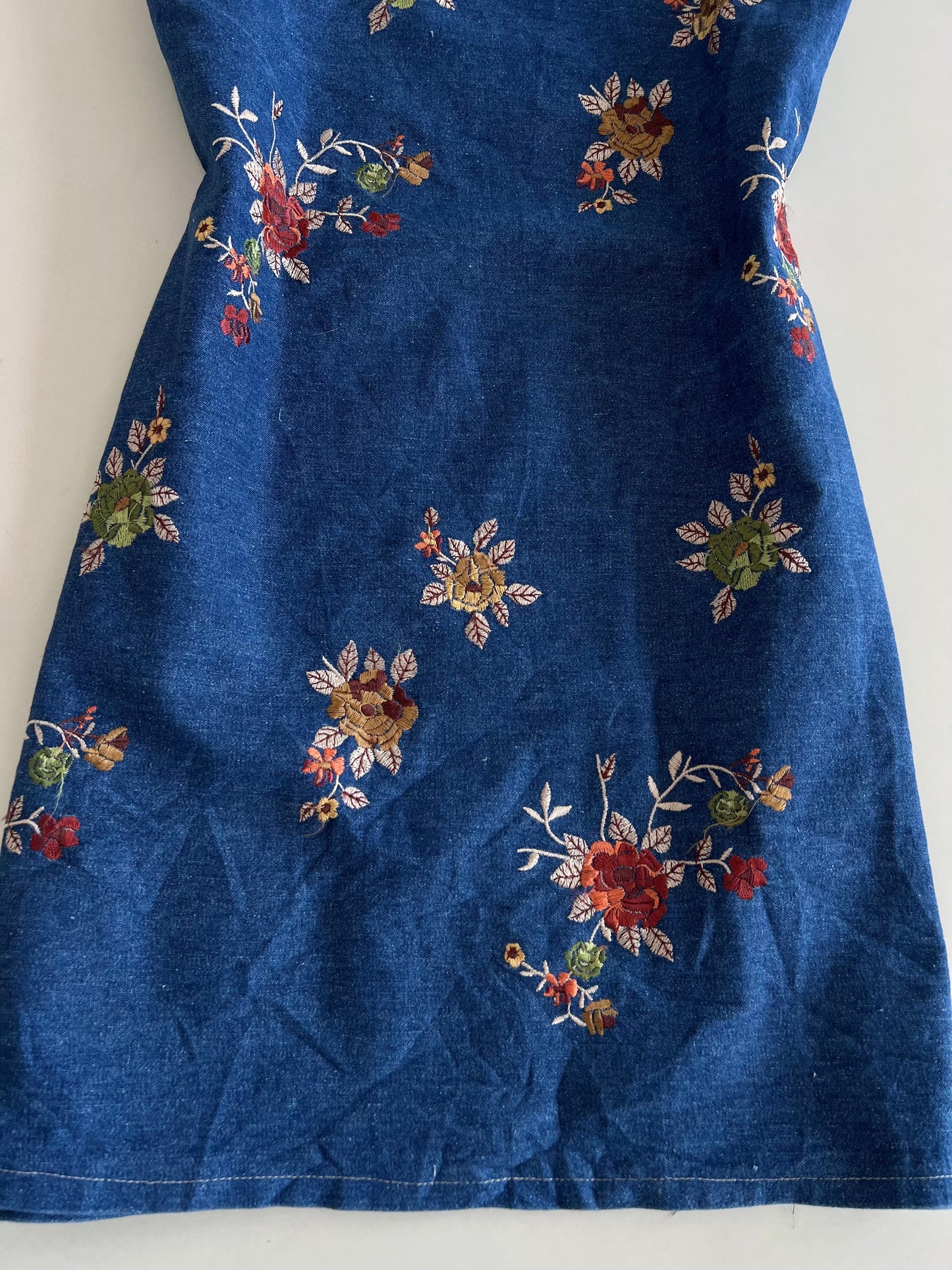 Denim Embroidered Dress-Bust 40