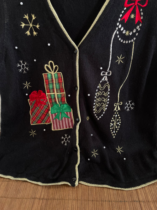 Embroidered Christmas Sweater-Bust 44