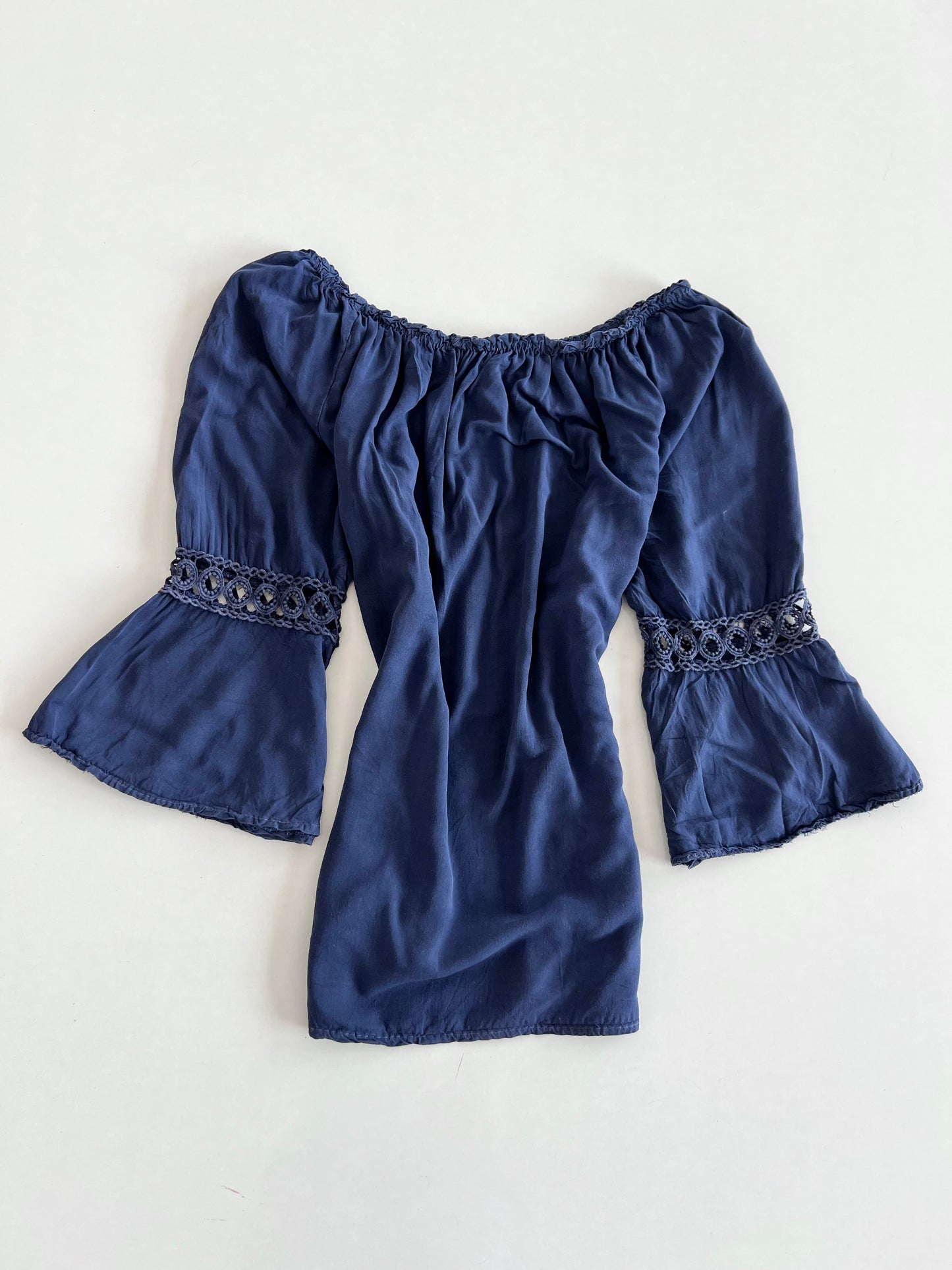 Blue Lace Cutout Top-Bust 46