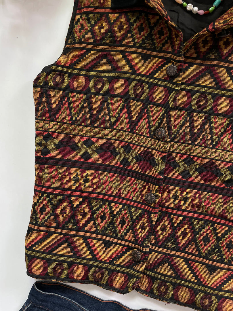 Vintage Jacquard Waistcoat-Bust 42