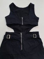 Load image into Gallery viewer, Cutout Jeans Jumpsuit-Bust 28 to 30