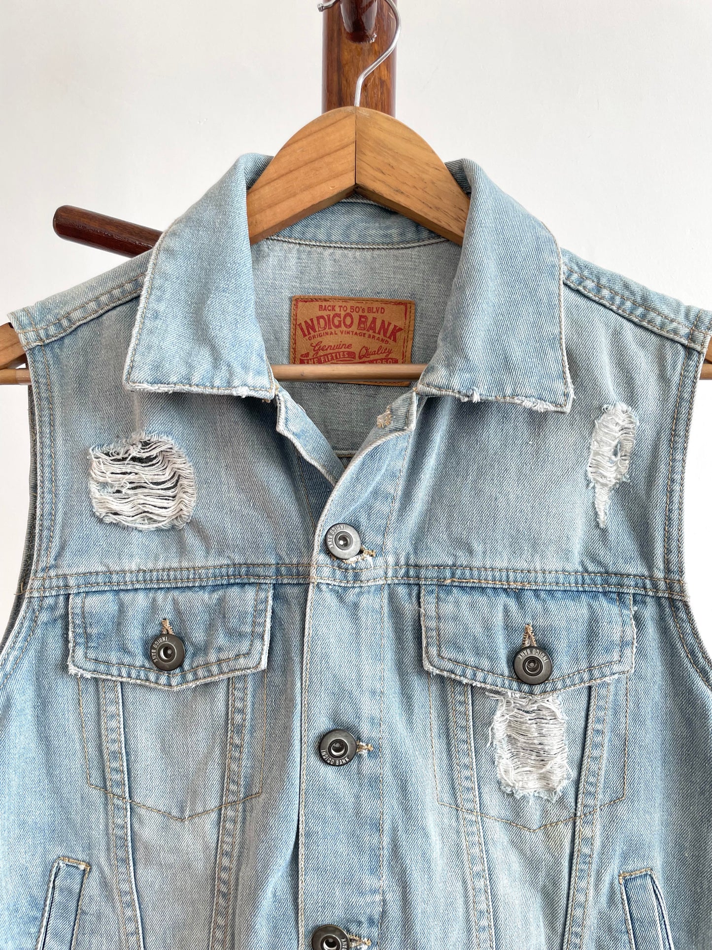 Indigo Bank Denim Vest-Bust 36