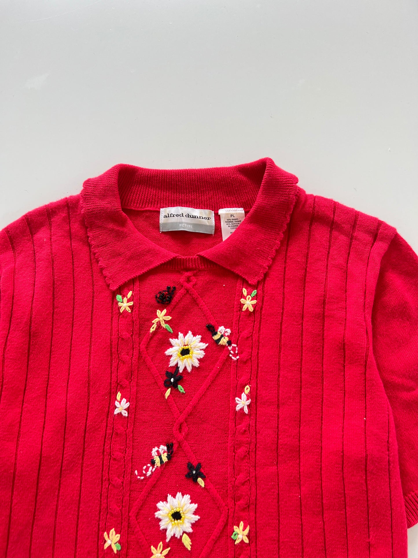 Alfred Dunner Embroidered Sweater-Bust 38