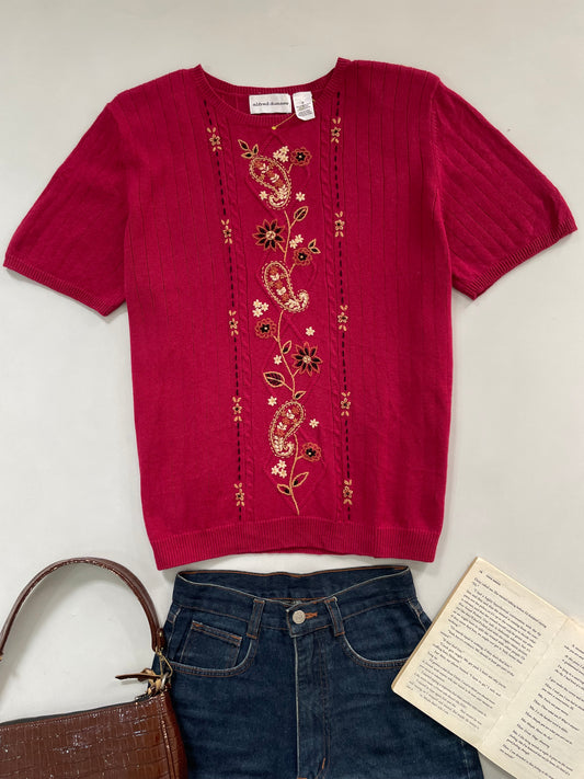 Alfred Dunner Embroidered Sweater Vest-Bust 44