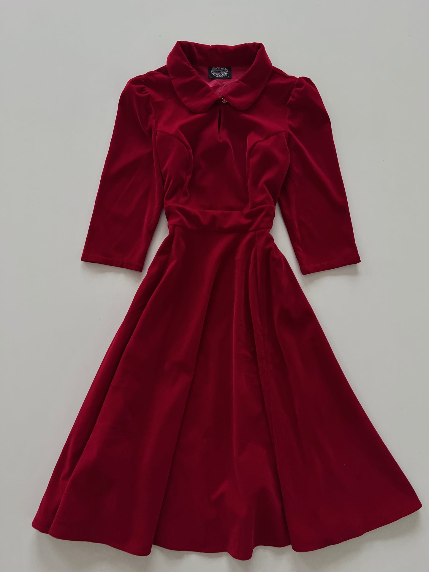 Hearts & Roses Velvet Vintage Dress-Bust  36