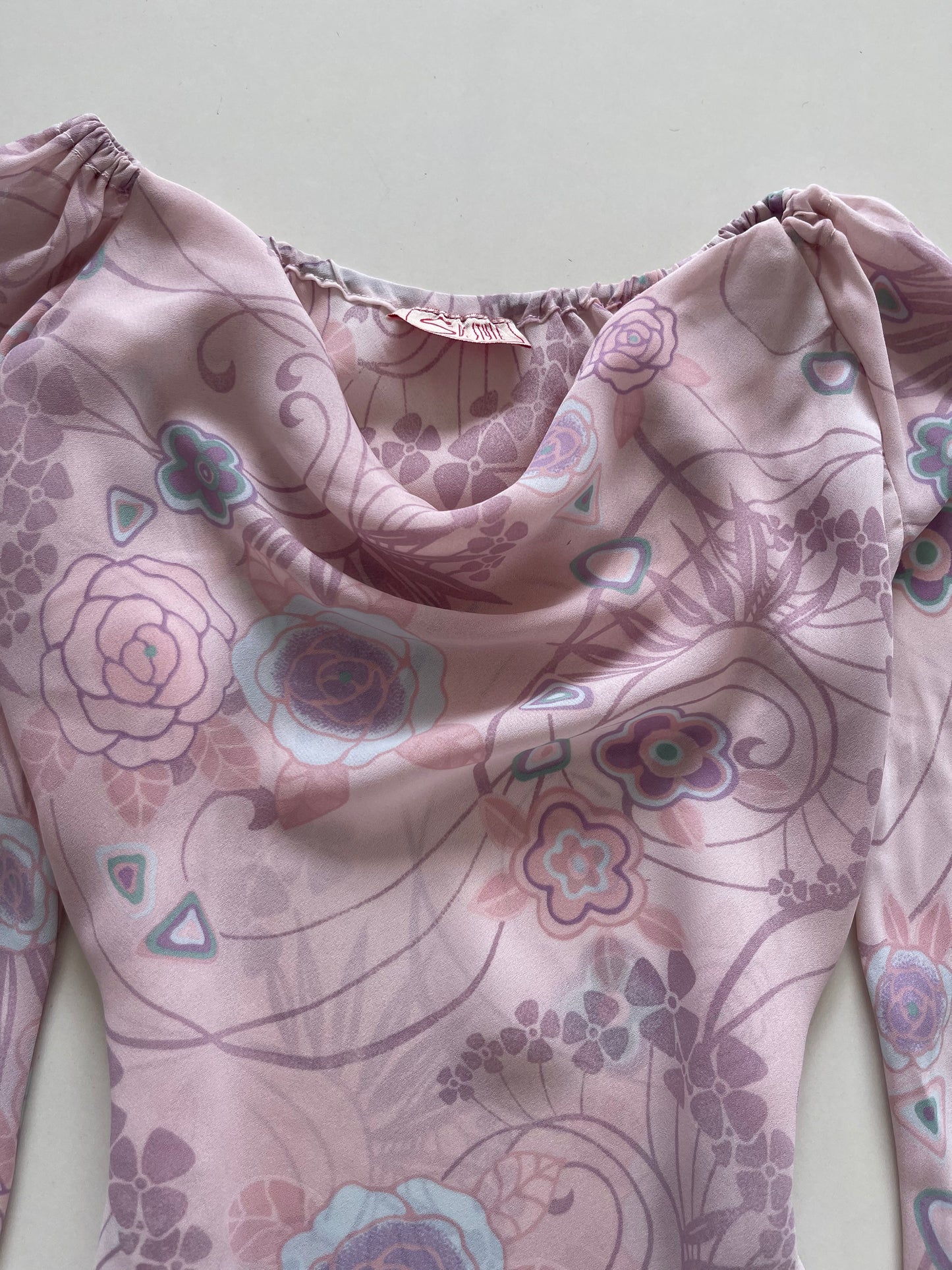 Sde Style Cowl Neck Sheer Top-Bust 34 to 36