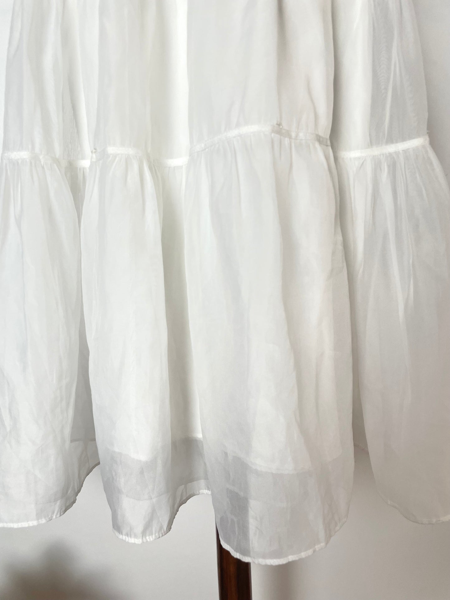 Organza White Skirt-Waist 28 to 32
