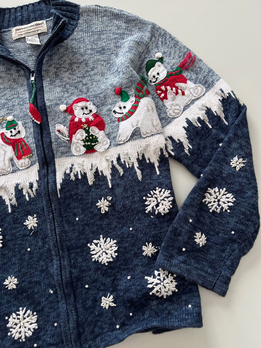 Heirloom Collectibles Christmas Zip Up Sweater-Bust 42