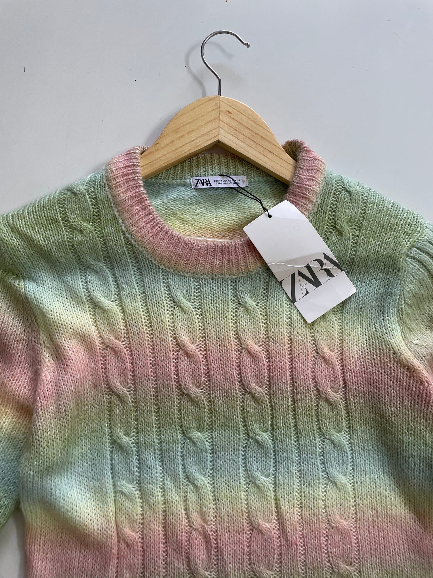 ZARA CABLE KNIT COLOUR HUE SUPER SOFT SWEATER