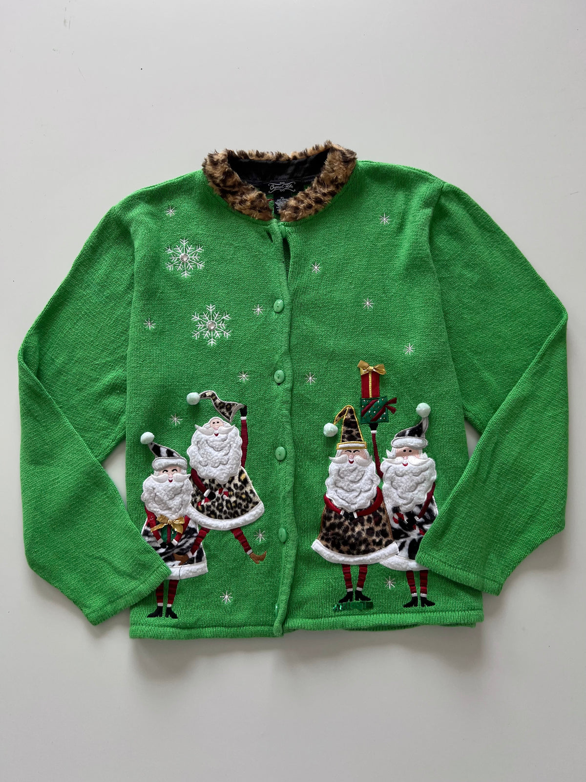 Crystal Kobe Embroidered Christmas Cardigan Sweater-Bust 46