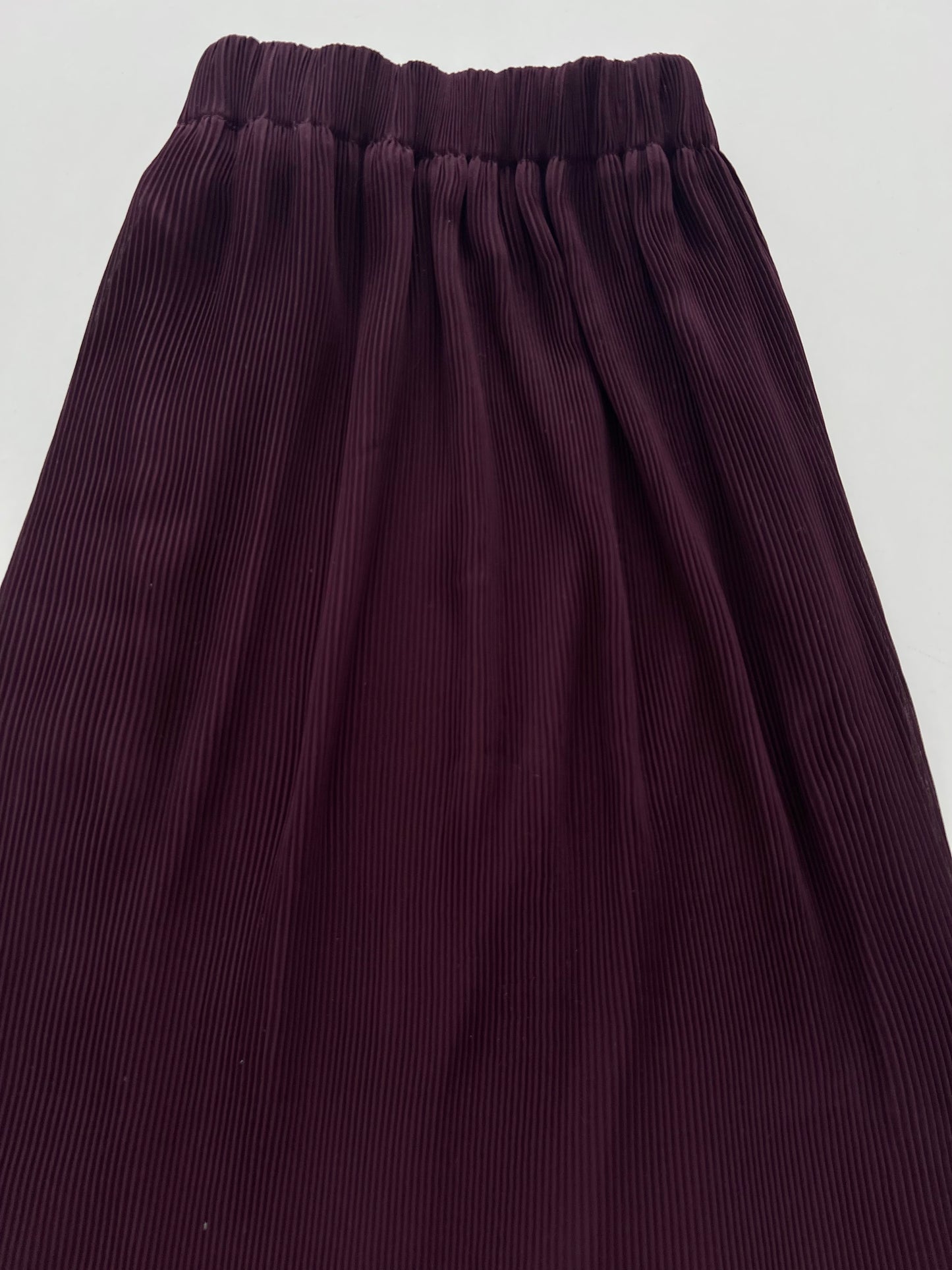 Wine Pleated Skirt-Waist 34 to 38
